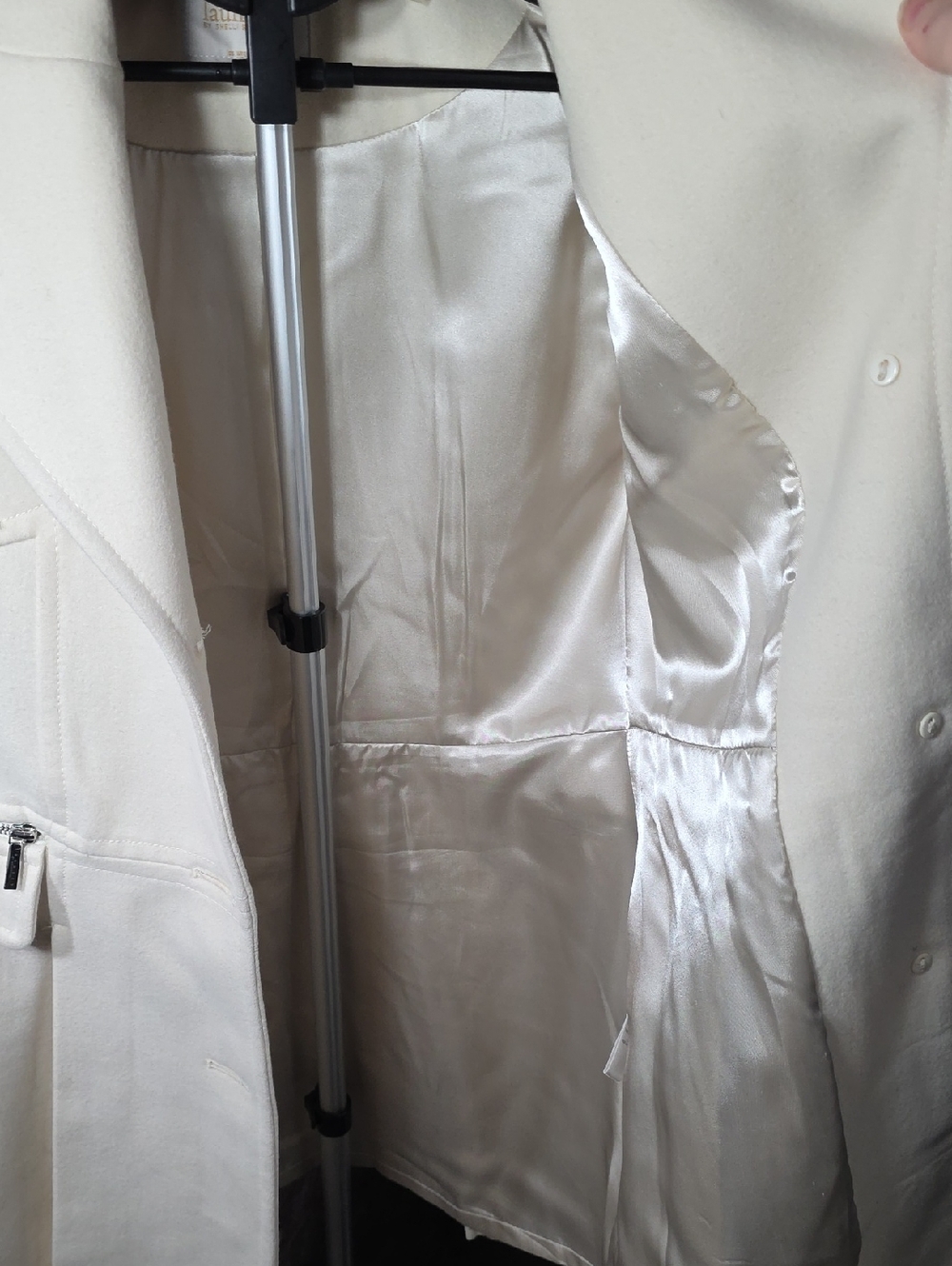 Laundry By Shelli Segal Cream Tailored Single-Breasted Blazer Coat - Picture 11 of 13